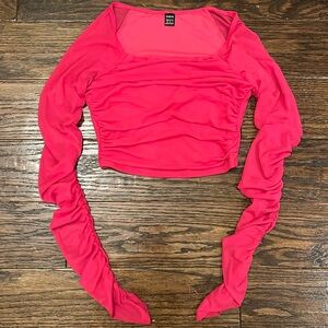 womens pink long sleeve top
